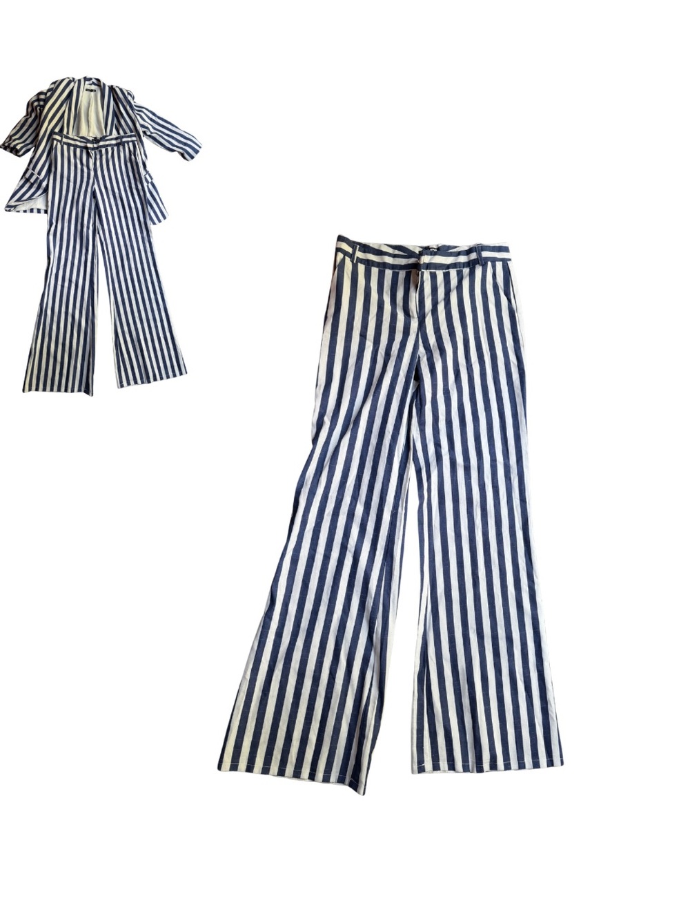 Striped Navy and White Blazer & Pants Set - Picture 2 of 2